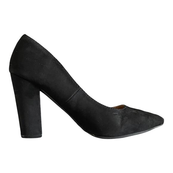 Lane Bryant Faux Suede Classy Black Block Heels Pumps - Picture 3 of 11